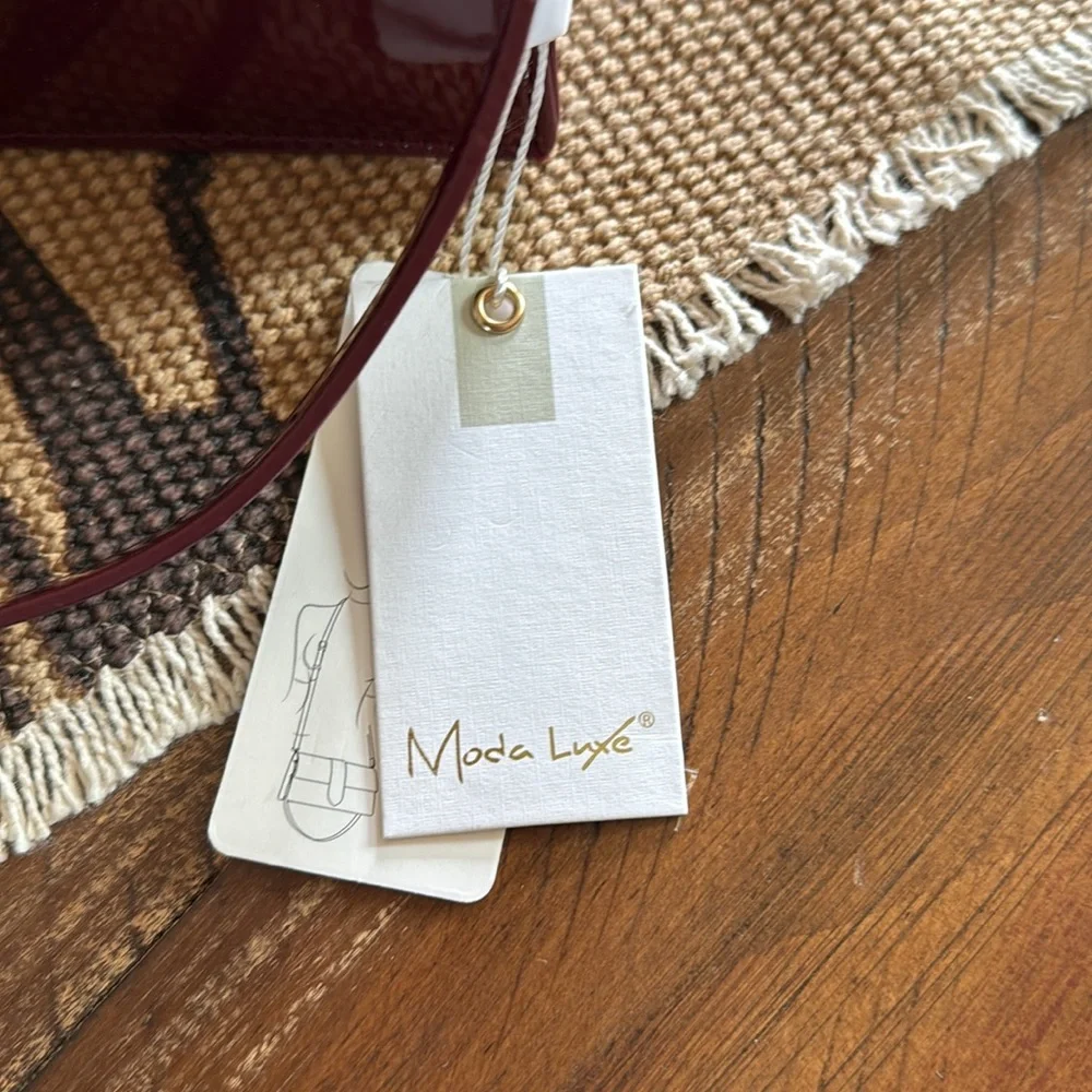 Elegant Burgundy Clutch by Moda Luxe - Picture 6 of 6